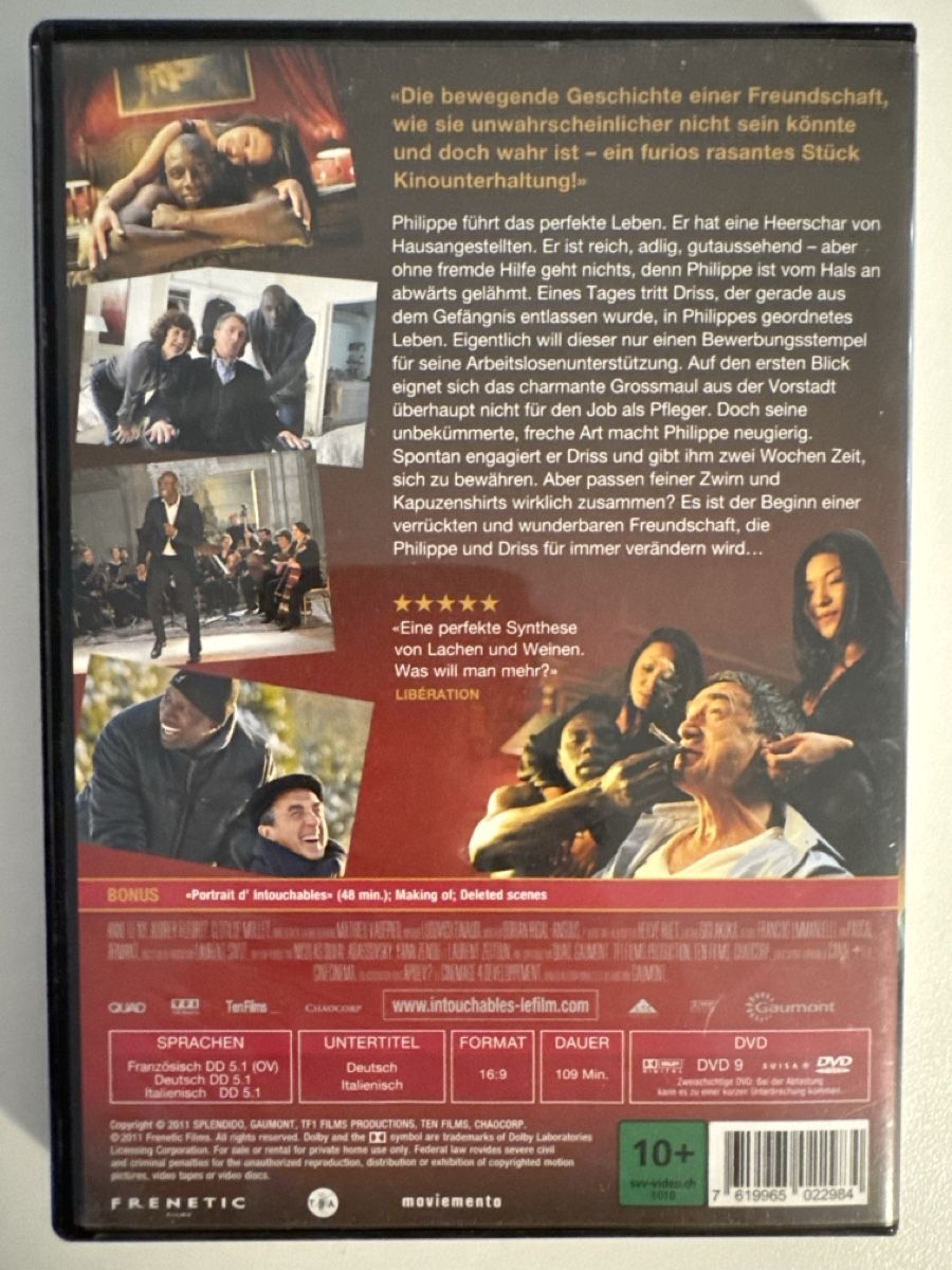 Tutti i DVDs: Intouchables (Ziemlich beste Freunde) - DVD – Nuovo (secondo la descrizione) da Bülach venduto da sunshiine_ 1