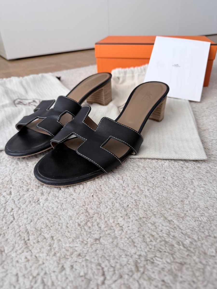 Hermès Scarpe da donna: Hermès Sandales Oasis noir 41 – Usato da Genève venduto da Dan83