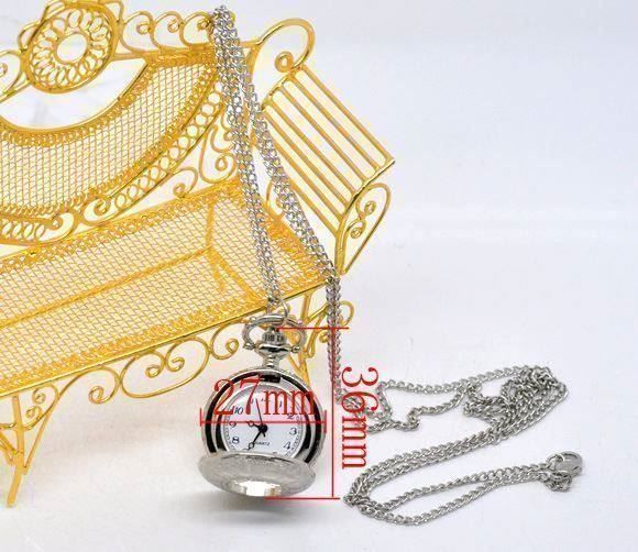 Orologi: Umhängeuhr silbrig mit Deckel und Kette – Nuovo e nell'imballaggio originale da St. Margarethen TG venduto da ursk10 4