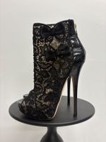 Jimmy Choo ultra High Heels 38 Plateau Spitze 15cm schwarz