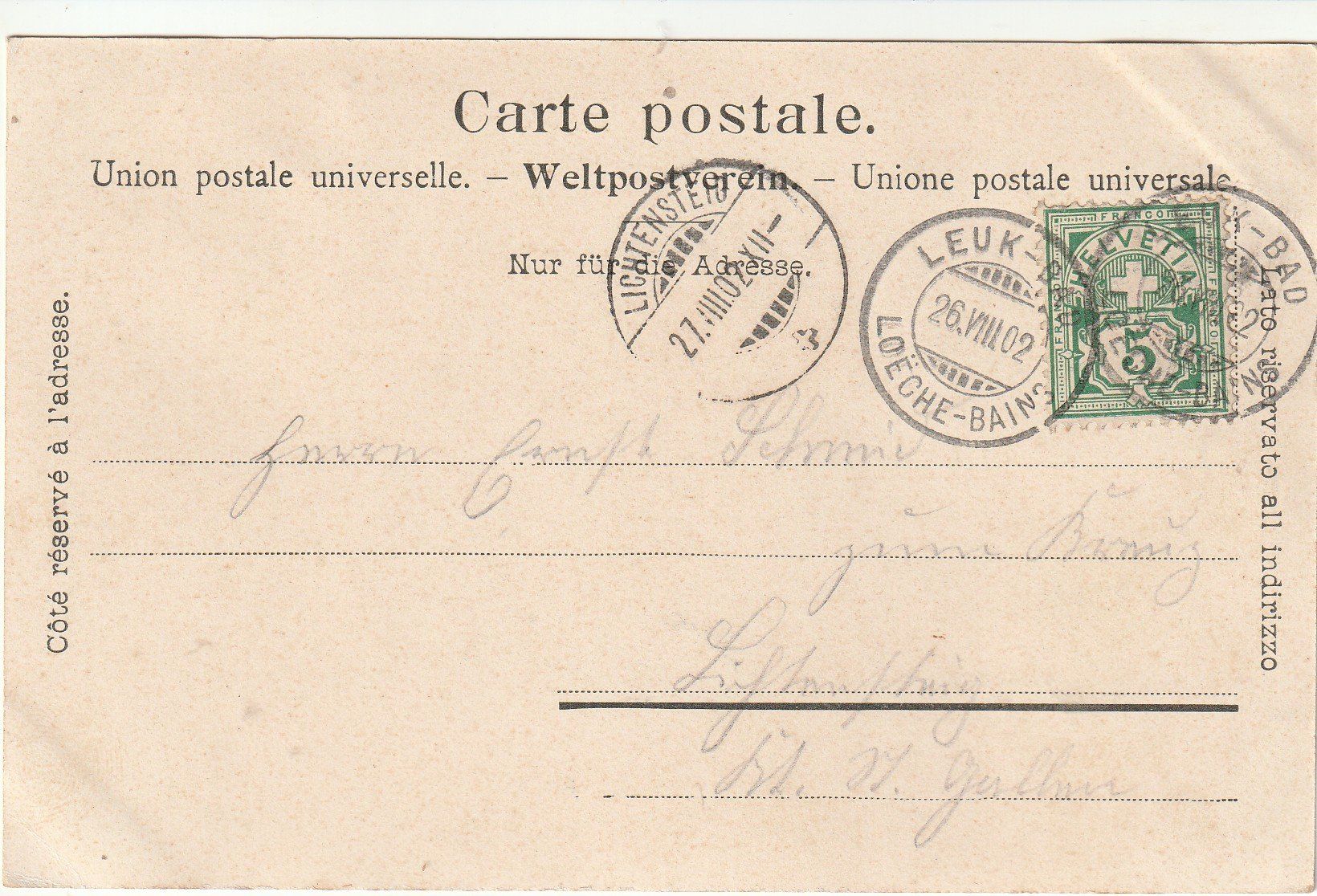 Cartoline postali: AK  Brigue Nouvelle Poste mit Stempel 1902 – Usato da Rupperswil venduto da Ema10 1