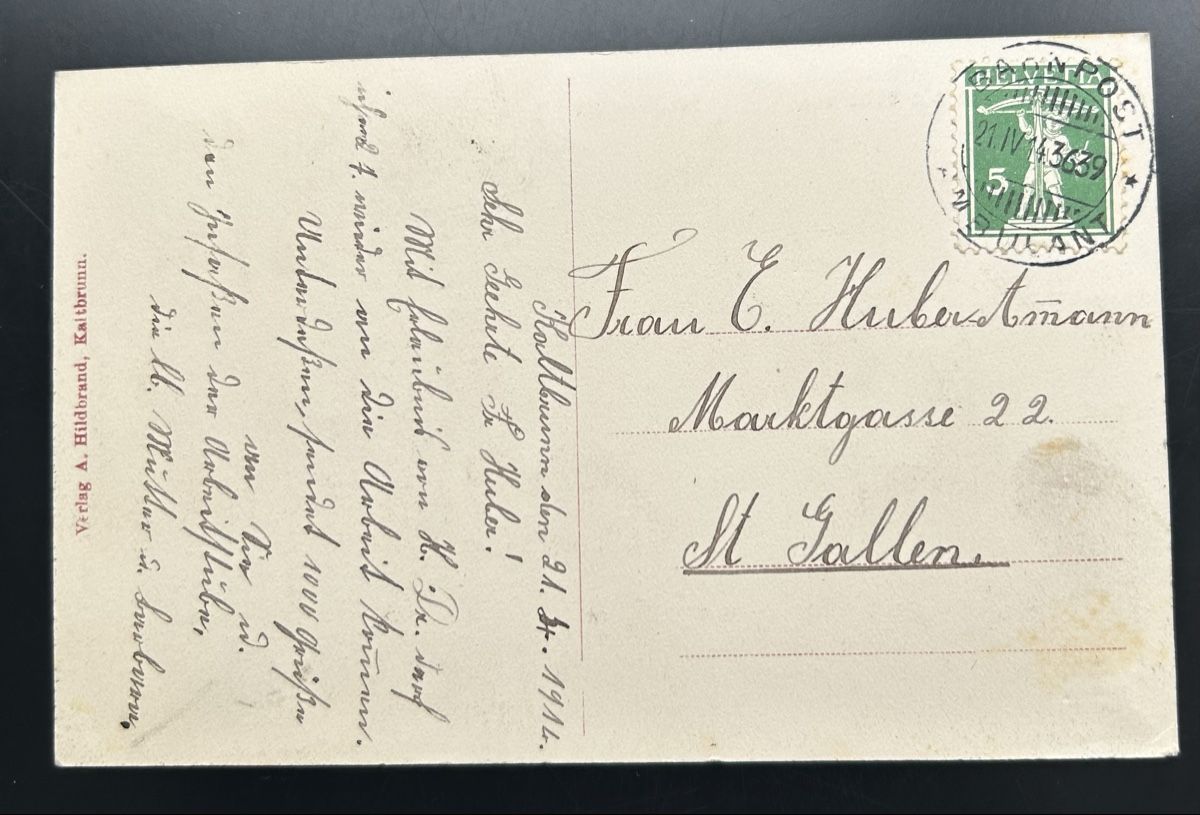 Cartoline postali: Gruss aus Kaltbrunn  – Usato da Horw venduto da Tellbub 1
