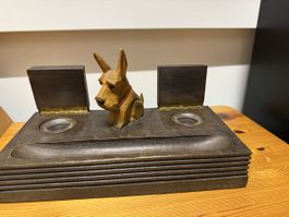 Vintage Wooden Dog Desk Set Scotty Unique Home Office Decor!