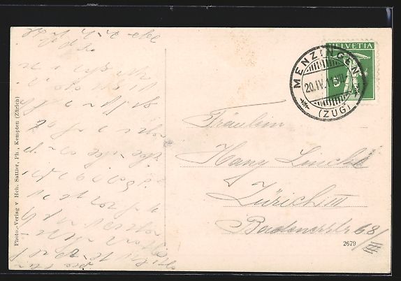 Cartoline postali: AK Menzingen, Ortspartie mit Bäumen – Usato da Berlin venduto da bartko-reher 1