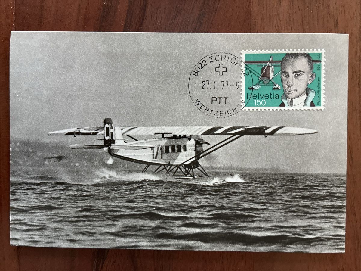 Cartoline postali: 3 Ansichtskarten Aviatik Schweiz 1977 – Usato da Oftringen venduto da Cla.vD.74 1