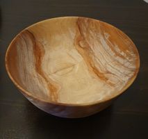 Schale aus dünnem Olivenholz, Handarbeit, Unikat, 15cm