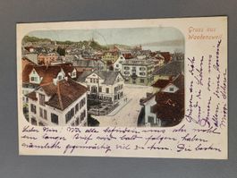 Alte PK / Gruss aus Wädenswil - Gelaufen 1900