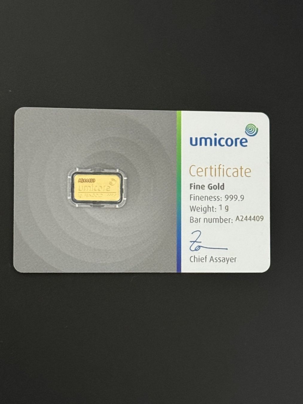 Metalli preziosi: Goldbarren 1g Umicore – Nuovo e nell'imballaggio originale da Untersiggenthal venduto da byiggy 1