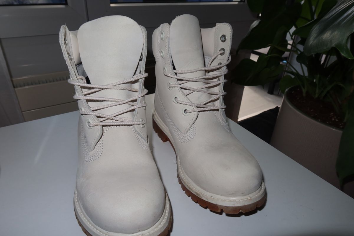 Timberland Damenschuhe: Timberland Schnürstiefel Weiß/Hellgrau – Neu (gemäss Beschreibung) aus Thayngen von Fxbienne 2