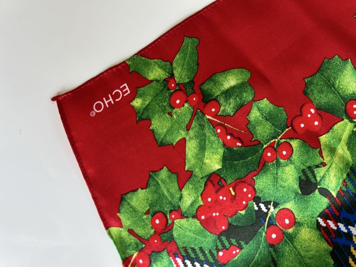 Foulards, Tücher & Schals: Echo Silk Scarf Holly Tartan Holiday Pattern Red Green  – Neu (gemäss Beschreibung) aus Saland von ele_vc96 3