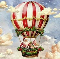 Serviette santa's air balloon (1701) 2Stk.