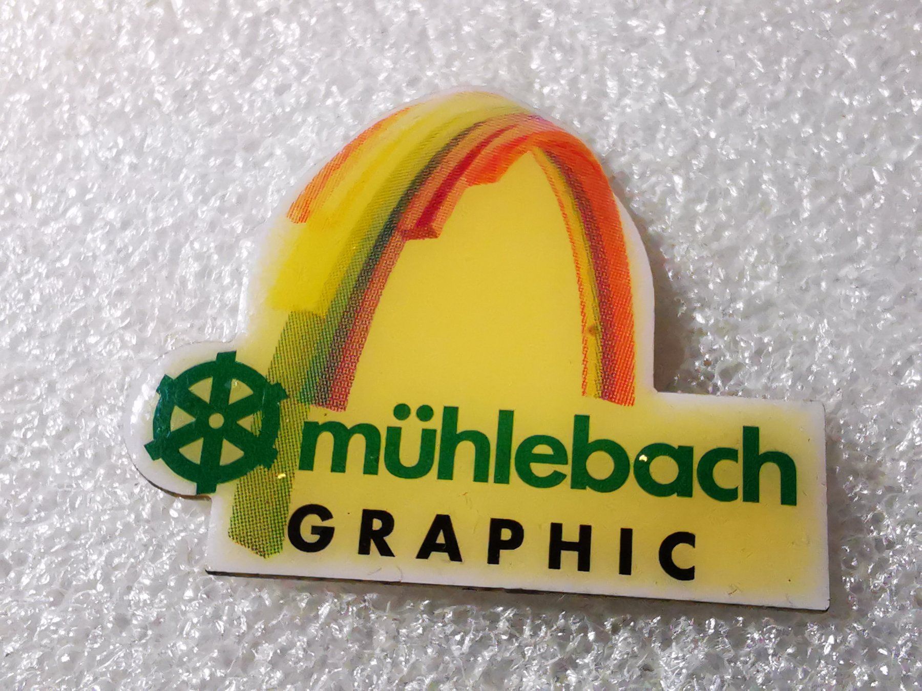 Placchette & Badge: Ansteckpin 163: Mühlebach Graphic – Usato da Oppligen venduto da Pin-Fall-Shop