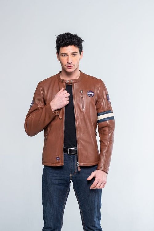 CLASSIC LEGEND MOTORS - McQueen Lederjacke GARY, tortoise | Kaufen auf ...