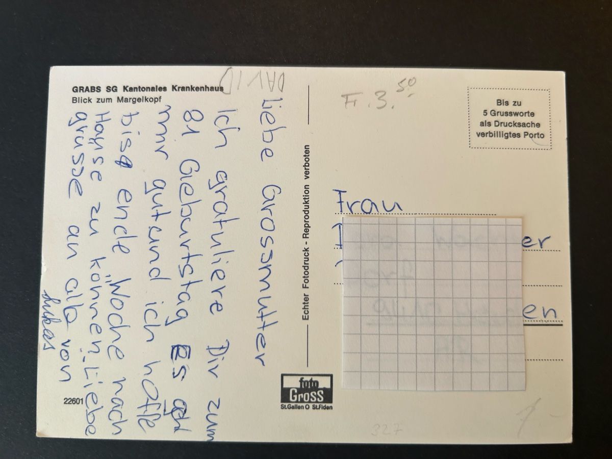Cartoline postali: Grabs SG Spital – Usato da Fanas venduto da Alessio11 1