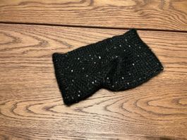 Schickes Stirnband mit Pailletten, schwarz, Winter-Access...