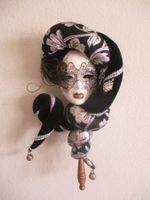 Italienische Venezianische Karneval Maske mit Haltestab