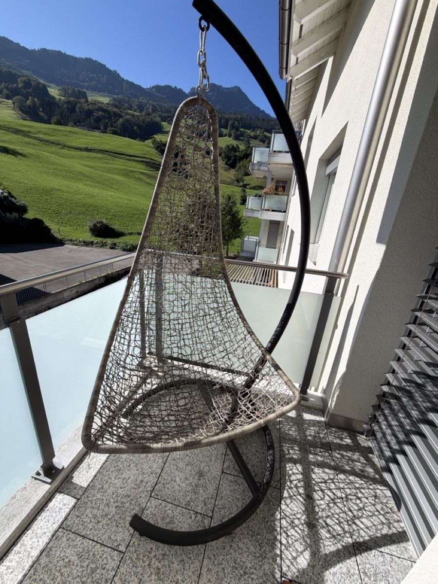 Gartenhängesitze: Hängesessel mit Gestell hellbraun gebraucht – Gebraucht aus Lauerz von ant_5h95 3