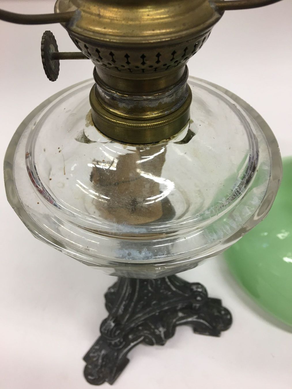 Lampade: Petrollampe Kosmos Brenner Milchglasgrün – Usato da Olten venduto da ELHANDEL 6