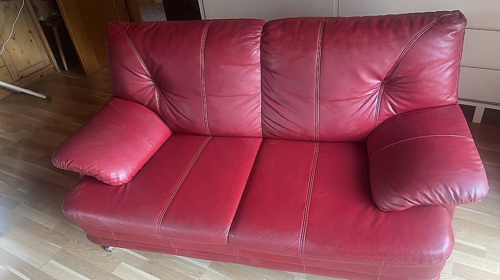 Divani: Ledersofa/Echtleder Rot – Usato da Schiers venduto da Valzeina 1