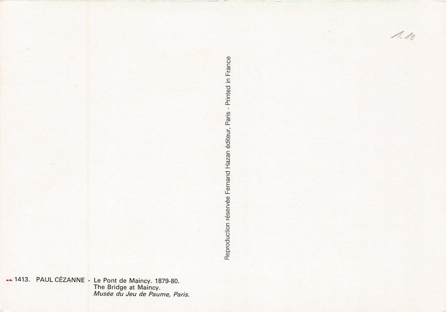 Cartoline postali: Kunst-AK, Paul Cézanne, Le pont de Maincy – Usato da Frauenfeld venduto da POML 1