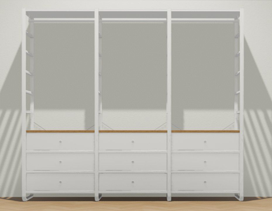 Ikea Armoires: Evarli: Schrankkombination weiß/Bambus – D'occasion à Solothurn par rehbein