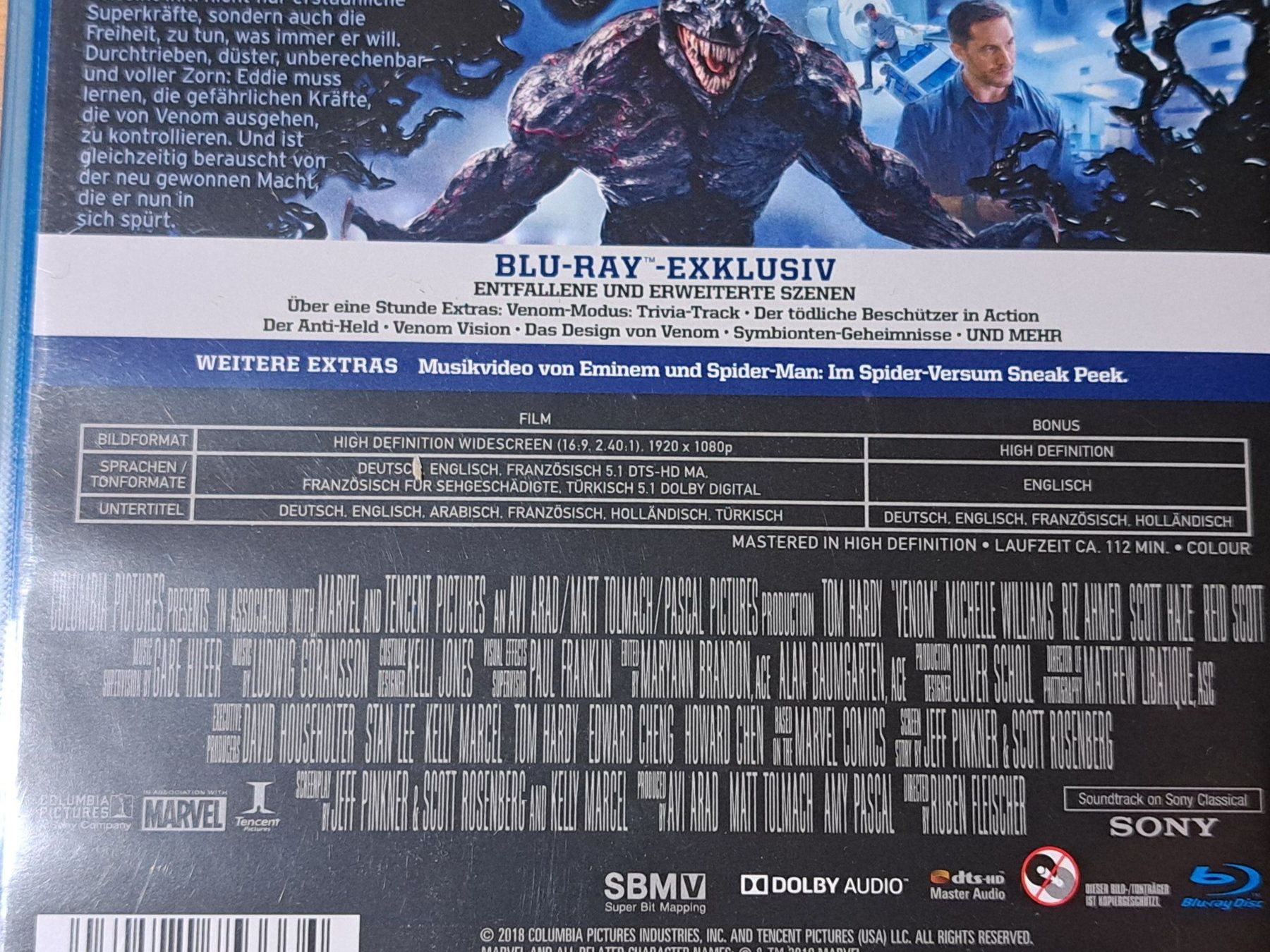 Tutti i DVDs: Blu-ray VENOM 1 mit Tom Hardy – Nuovo (secondo la descrizione) da Unterseen venduto da Kanica 2