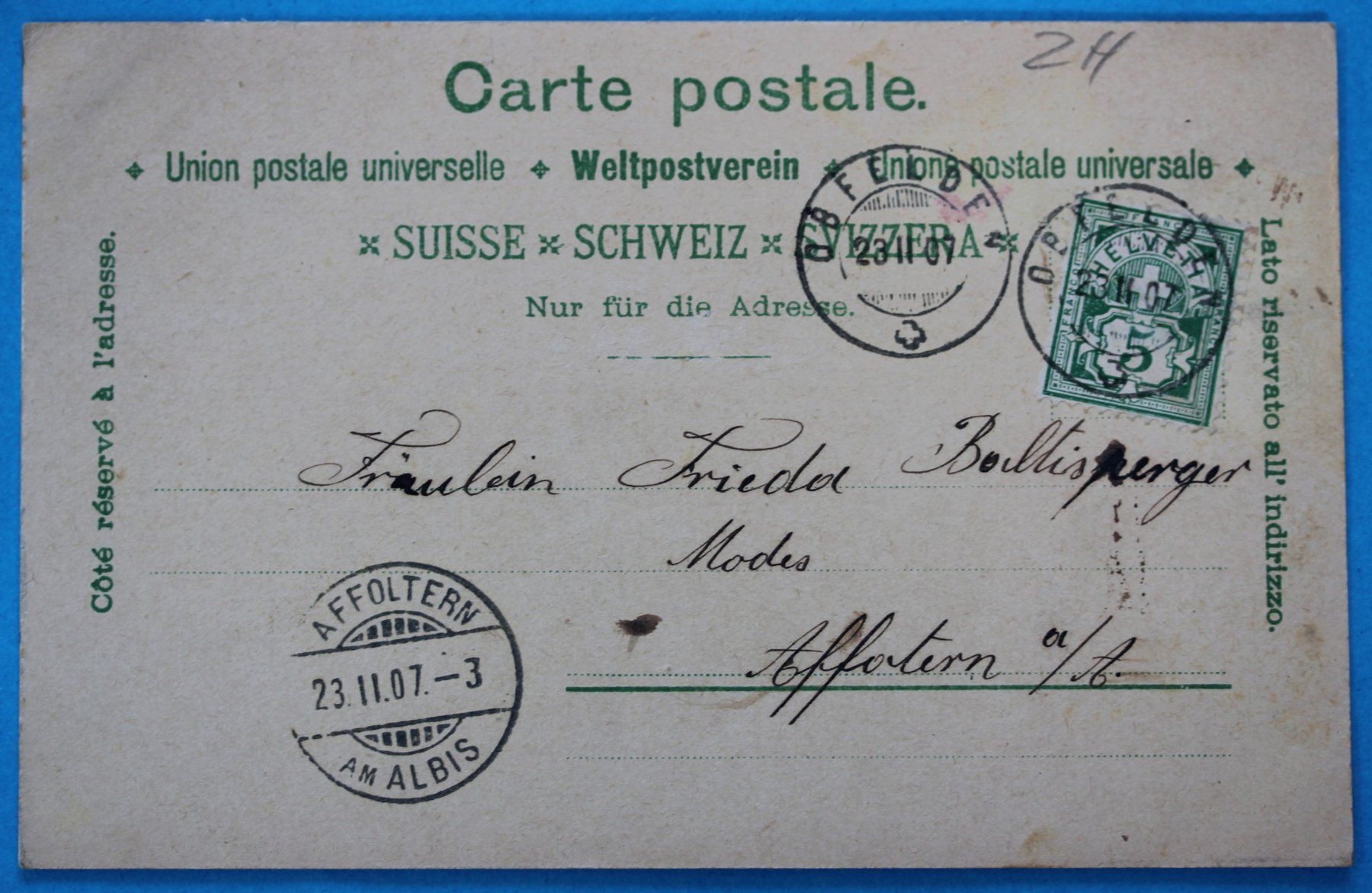 Ansichtskarten: OBFELDEN LITHO AK – Gebraucht aus Lotzwil von pirolh 1