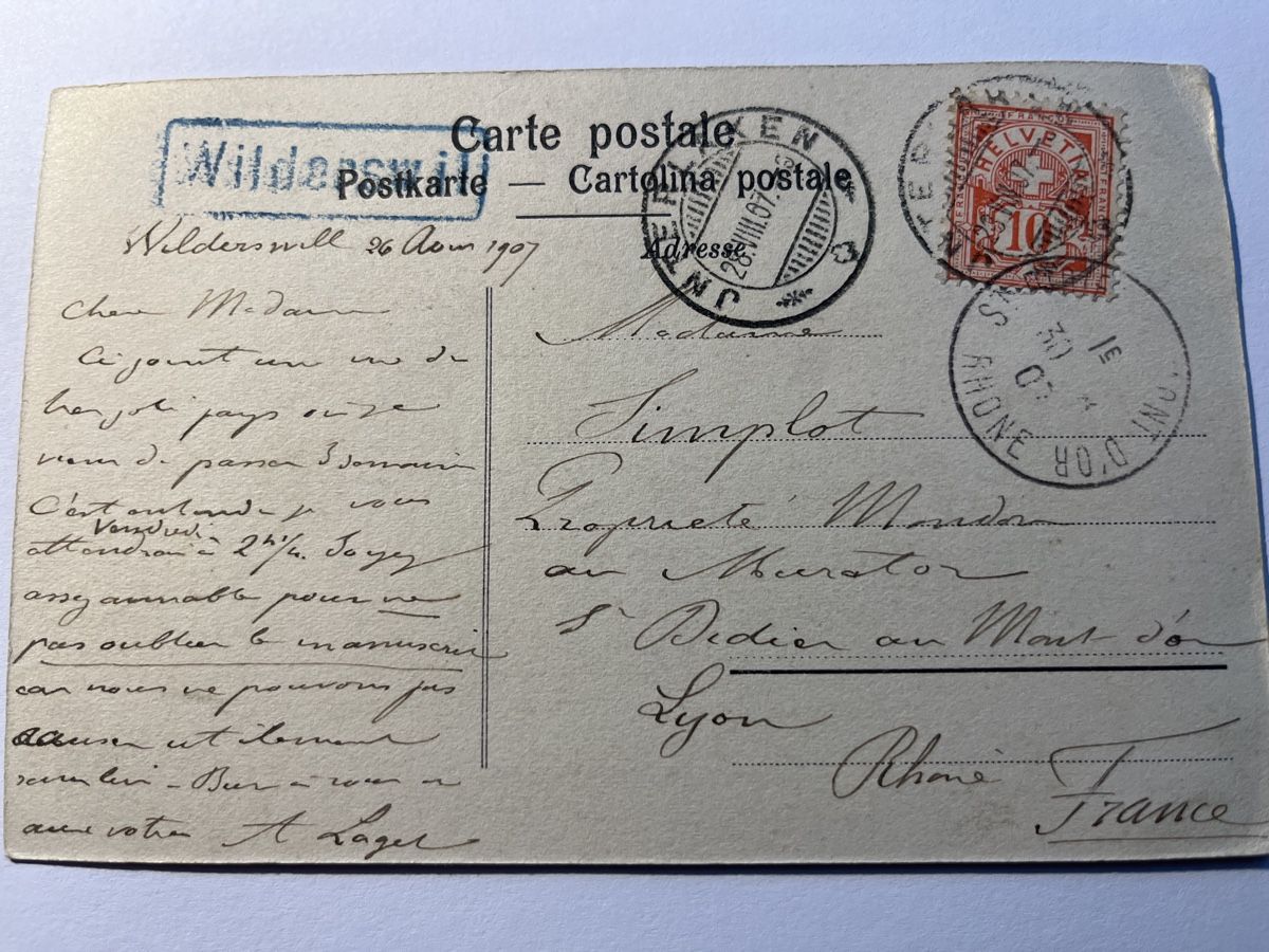 Cartoline postali: Wilderswil Interlaken Oberland – Usato da scharnachtal venduto da Riso500 1