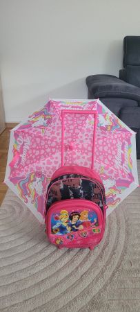Sac a dos et rou/Princesse40x24x12 cm & Parapluie licorne