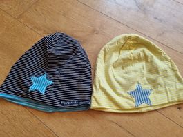 Villervalla Mützen Gr 54/56 Schwarz/ blau und gelb geringelt