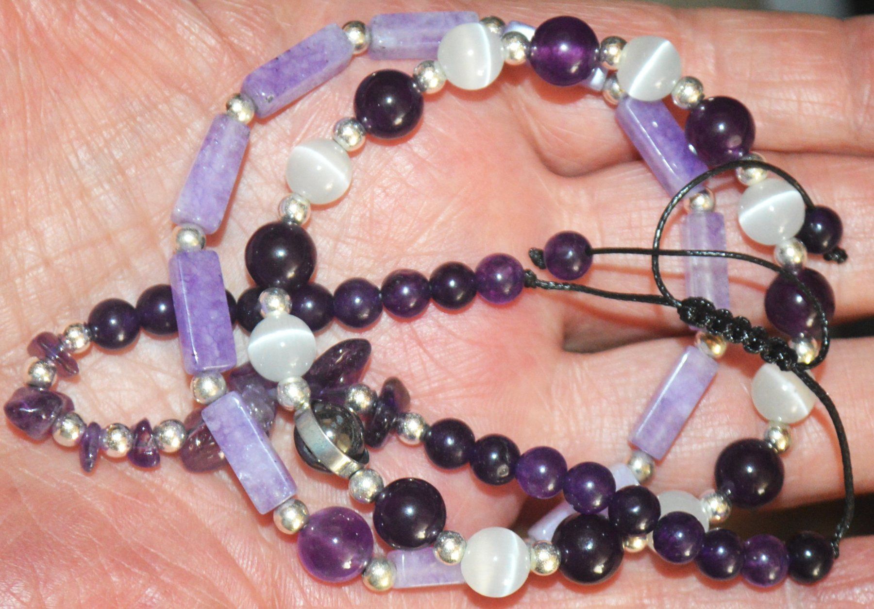 Sonstiger Schmuck: Armband Set B-374 – Amethyst Set 3 Stück – 19cm elastisch – Neu und originalverpackt aus Goldiwil (Thun) von han_v5b7 2