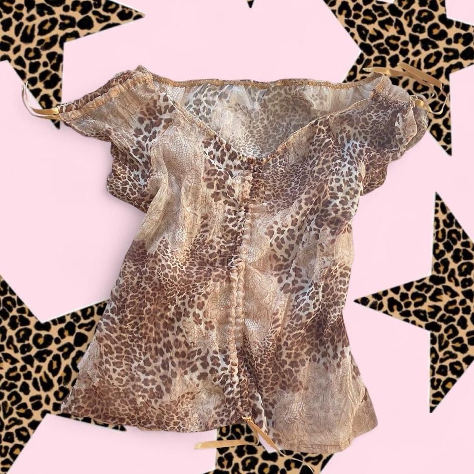 Camicette: Vintage leo mesh print blouse – Usato da Spiegel b. Bern venduto da pre1ovedthreads 4