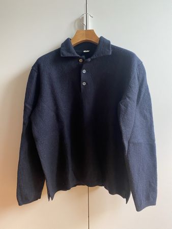 Pullover dunkelblau Kragen Grösse L neuwertig