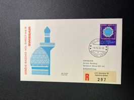 Swissair Erstflug Genf-Bagdad ab UNO 1976