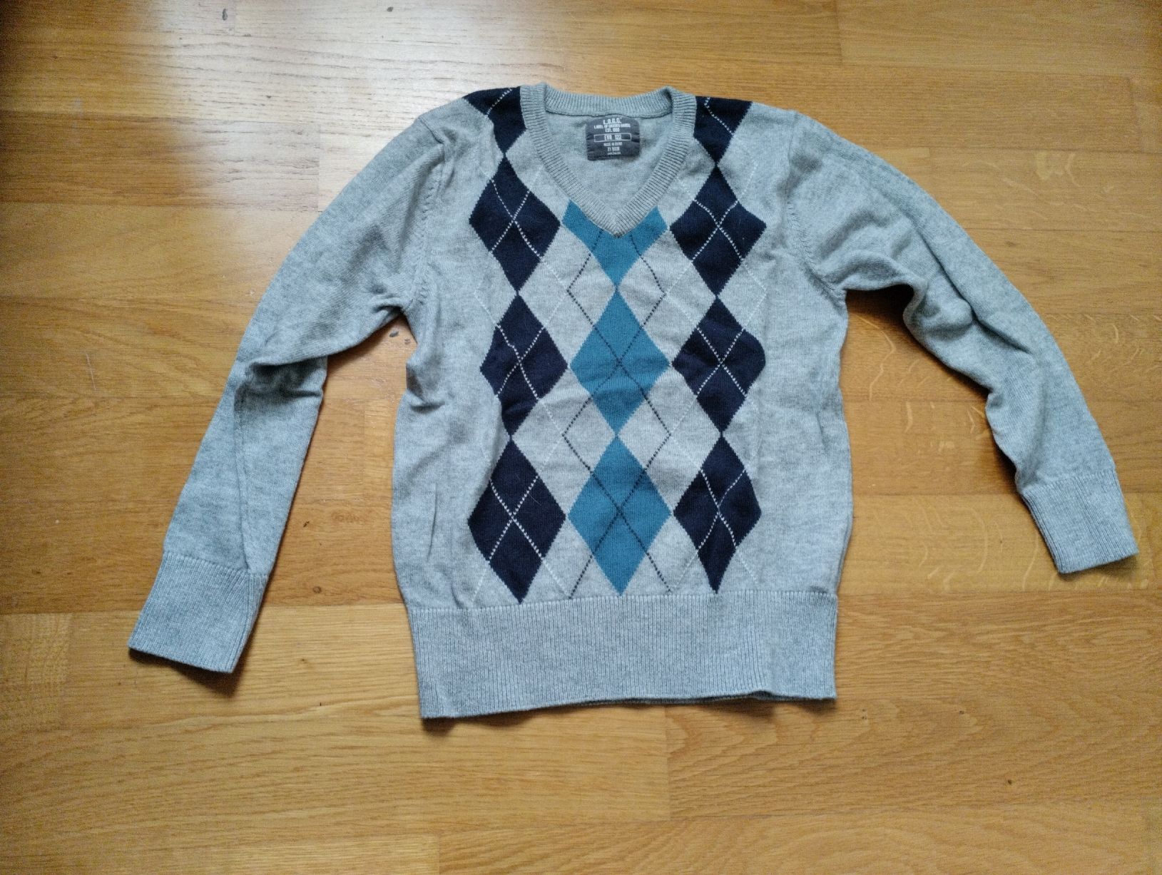 H&M Pullover & Sweatshirts: L.O.G.G. Pullover Argyle Pattern Grey Blue Size 122 – Gebraucht aus Zürich von Vansa