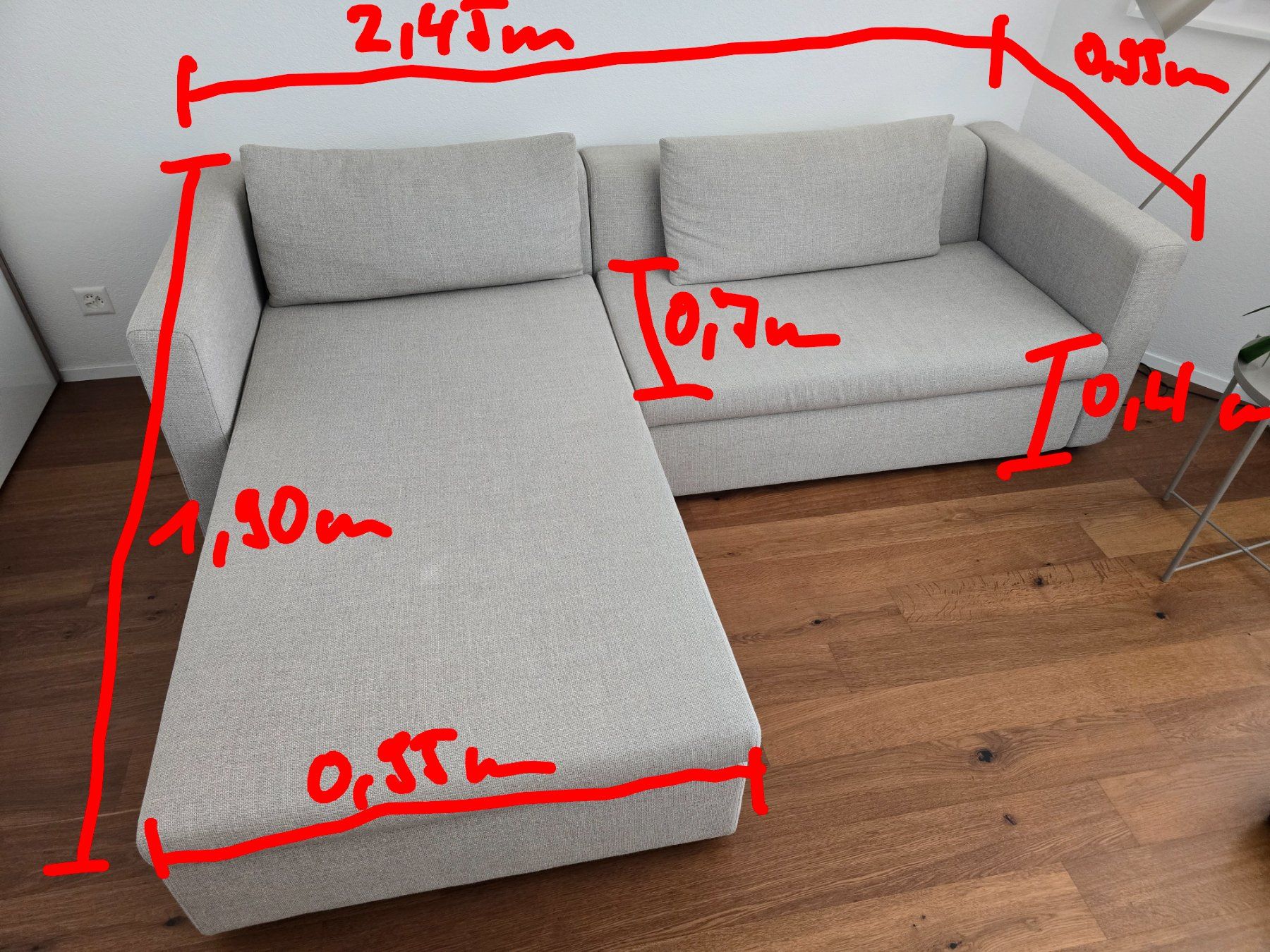 Sofas: Couch Ecksofa L-Form beige – D'occasion à Oberrohrdorf par Normstrich 6