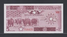 Somalia 5 Shillings 1986 ungefalten