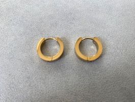 Creolen Ohrringe Edelstahl Goldig 4x16 mm