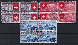 Werbemarken 1939 Viererblocks gestempelt   14466