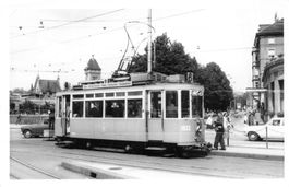 Zürich (ZH) Tramwagen Nr. 1022 am Central 1965