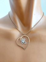 Collier doré pendentif coeur trèfle porte-bonheur Jorgina