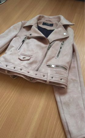 Rosa Wildlederjacke von Zara Basic, Grösse M, neuwertig