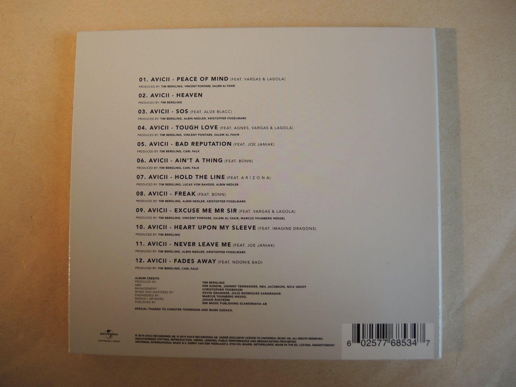 CD: Avicii - TIM  Bergling  2019 - CD  Top Zustand – Usato da Rorschach venduto da maeck8 3