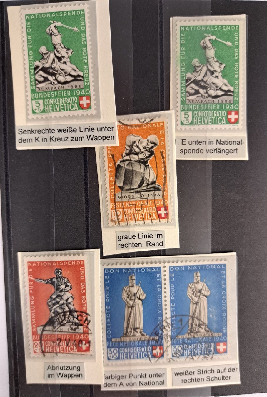 Tutti i francobolli: 10 Stk. CH Briefmarken-Steckkarten, postfrisch etc. – Usato da Münchwilen AG venduto da Nesar 5