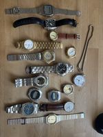 12 Armbanduhren und 1 Taschenuhr Konvolut guter Zustand