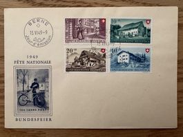 FDC Pro Patria 1949 illustriert ohne Adresse französisch