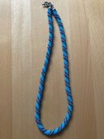 Peyote Spiral Halskette,Blau-Grau,60 cm, Perlenkette,Schmuck