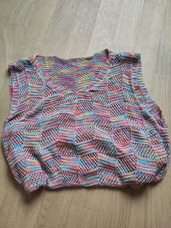 farbenfrohes Stricktop 💚💛🩵💜
