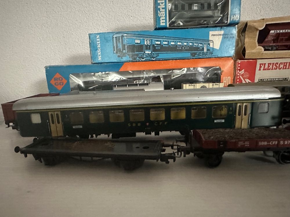 ROCO BUCO PICO FLEISCHMANN Ho lot de 6 wagons marchandises train