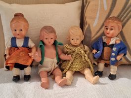 4 Vintage Miniaturpuppen